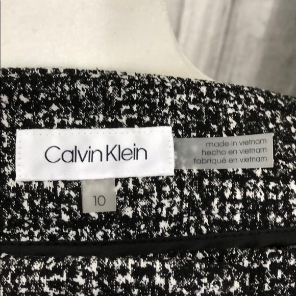 Calvin Klein Black/White Tweed Pattern Pant  Sz 10 - Picture 6 of 8